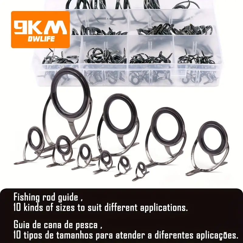10/50/75/100/105pcs 9KM Kit De Réparation De Canne À Pêche Avec Guide De