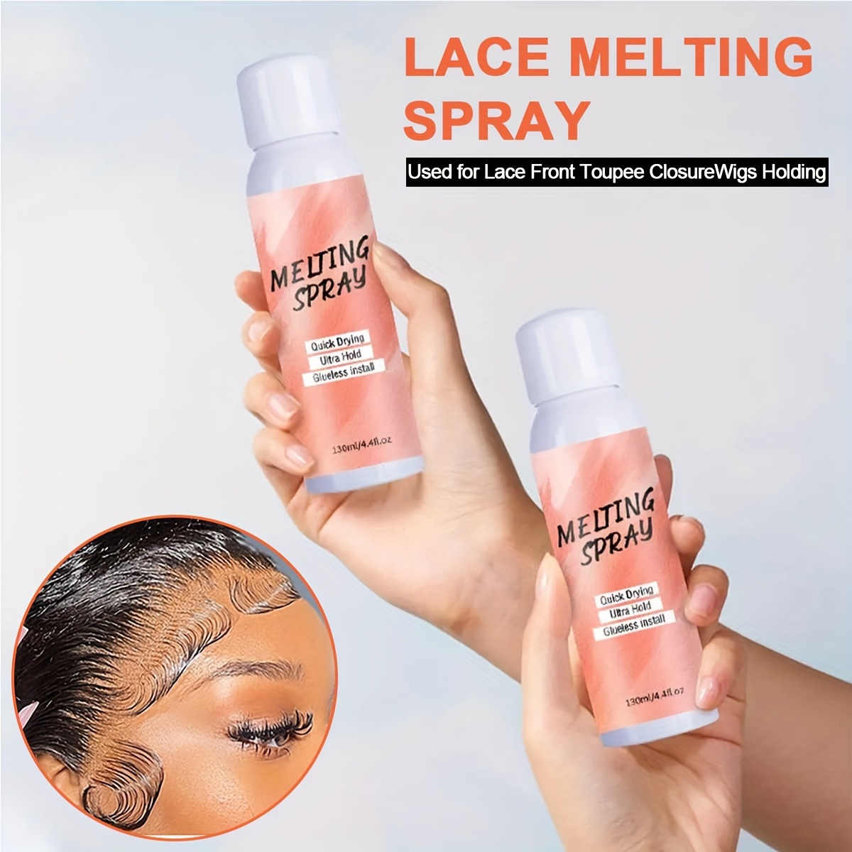 Melting Spray For Lace Wigs Glueless Install Waterproof Quick