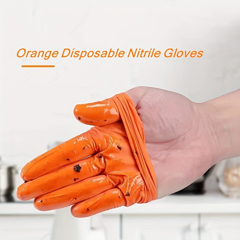 Guantes de látex para limpieza, color naranja, Guantes De Látex y Nitrilo