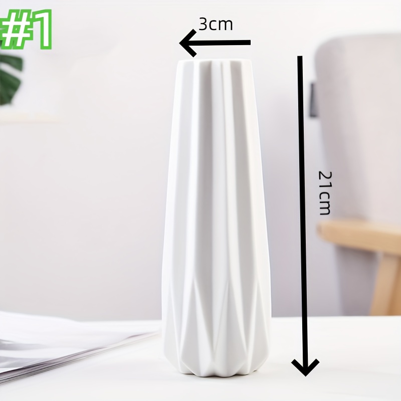 1pc/4pcs Minimalist Ceramic Vase - Pure White Striped Flower Vase, For Home  Decoration And Dining Table Stand - Perfect For Fireplace, gardening, Bedr