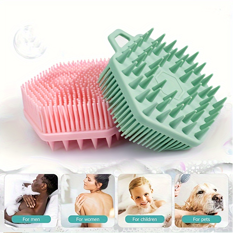 1 Bath And Shampoo Brush Silicone Body Scrubber For Use In - Temu