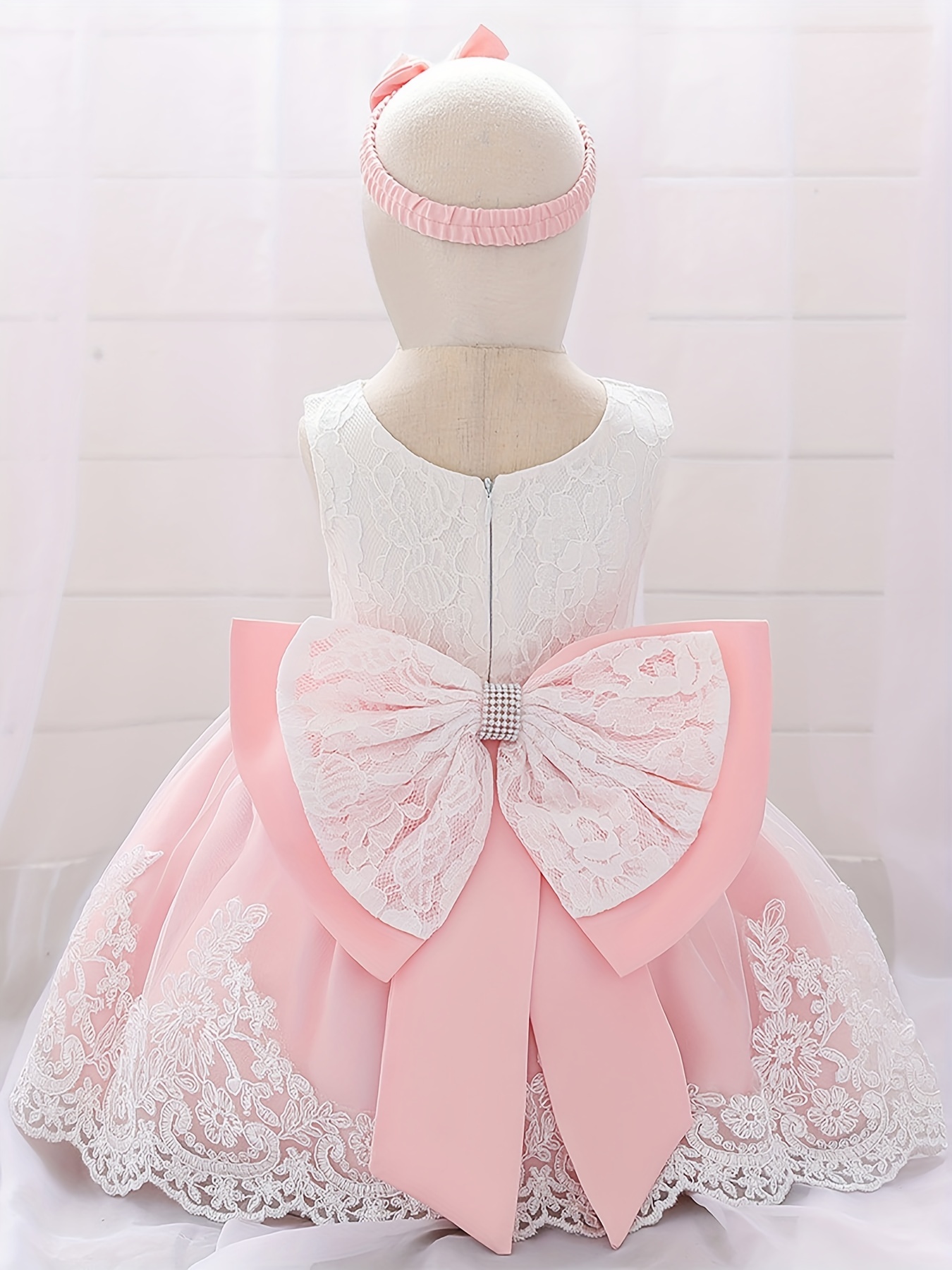 SBYOJLPB Kids Dress Girls Sleeveless Princess Dress Bow Tie Lace