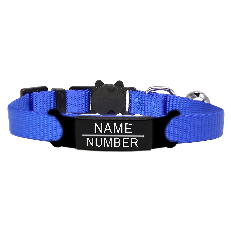 TEMU Personalized Collar With Cat Id Tags, Custom Kitty Collars