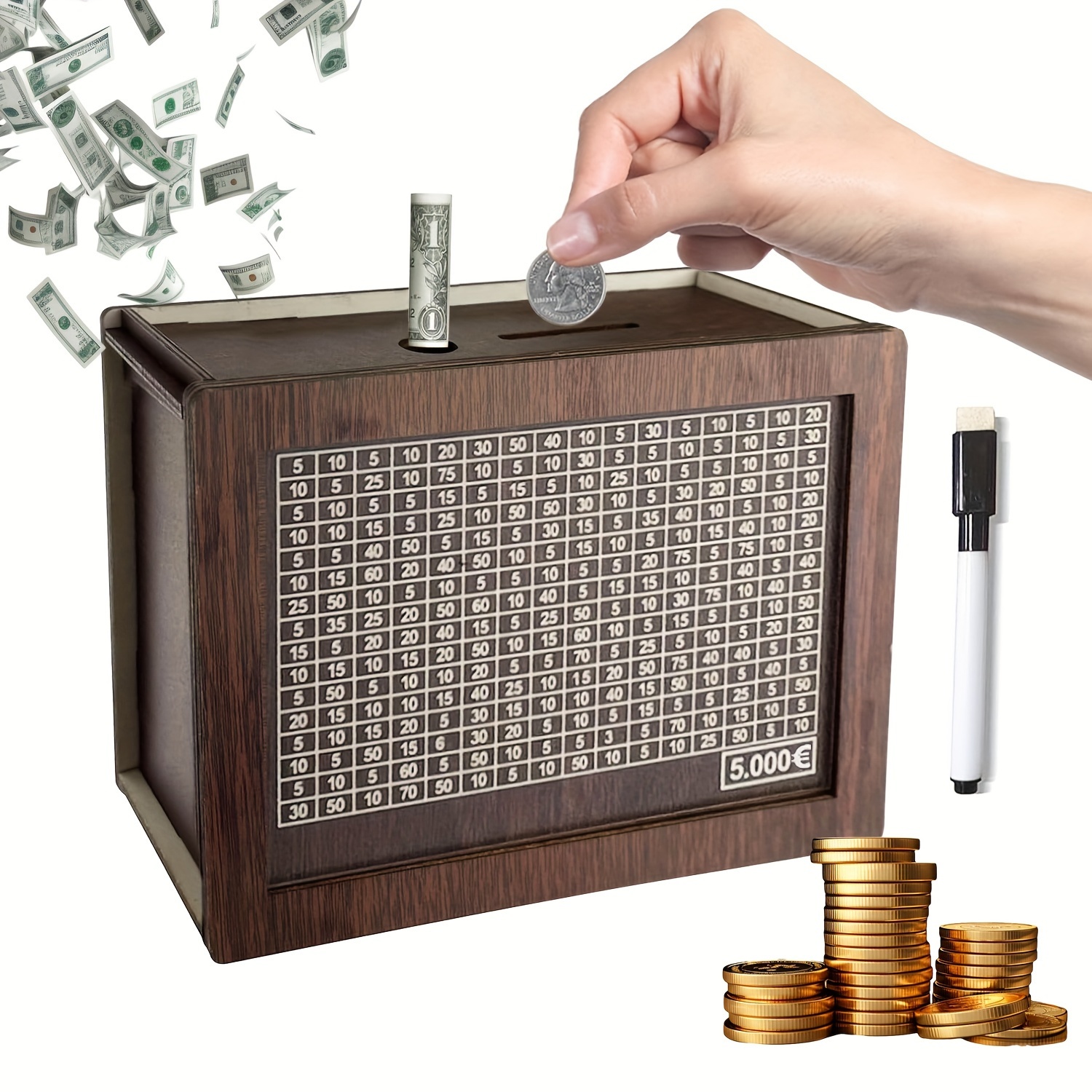Caja De Dinero Combinación Guardar Monedas Clips De Billetes