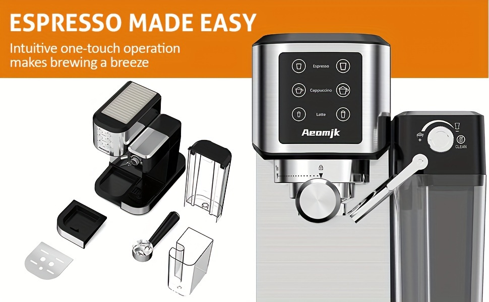 Aeomjk 6 in 1 Espresso Machine Built in Milk Frother 20 Bar - Temu