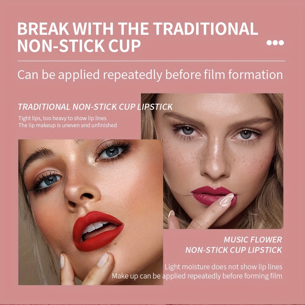 Vegan Matte Lipstick Long Lasting Waterproof Velvet Texture 12 Red Series