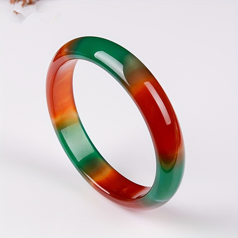 

Tianran Agate Bracelet, Beautiful Color, Seven-color Red And Green Jade Bracelet