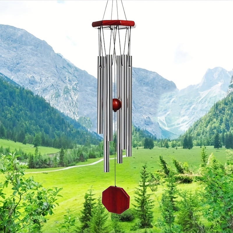 

1pc Memorial Wind Chimes, Wind Chime For Outdoor With 6 Metal Tubes, Big Deep Sounds For Relaxing, Suitable For Outdoor Garden, Yard, Patio, Home Decoration, Gift