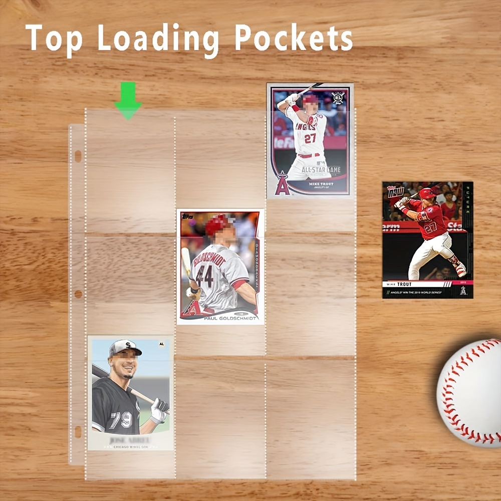 9 Pocket Page Protector trading Card Sleeves Pages Baseball - Temu
