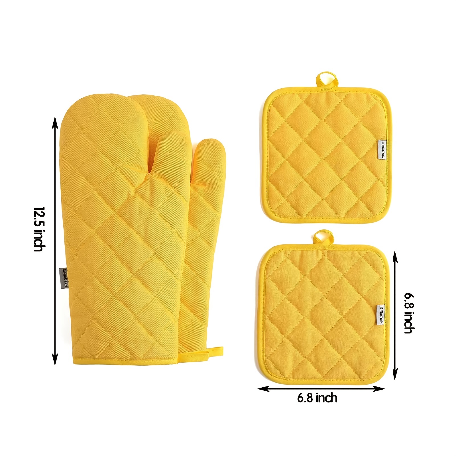 KEGOUU Oven Mitts and Pot Holders 6pcs Set, Kitchen Oven Glove High Heat  Resistant 500 Degree Extra Long Oven Mitts and Potholder with Non-Slip