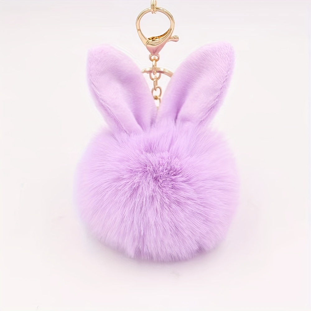 Puff Ball Keychain Pom Imitation Rabbit Fur Ball Keychain - Temu