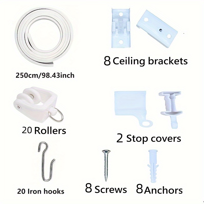 Ceiling Track Accessories: Curtain Track Hooks, Roller Hooks