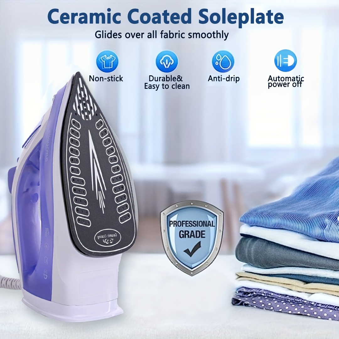 Steam Iron for Clothes, Non-stick Soleplate Iron, Variable Temperature and  Steam Control, Self-Cleaning Function, Normal Size, Blue, MARTISAN product