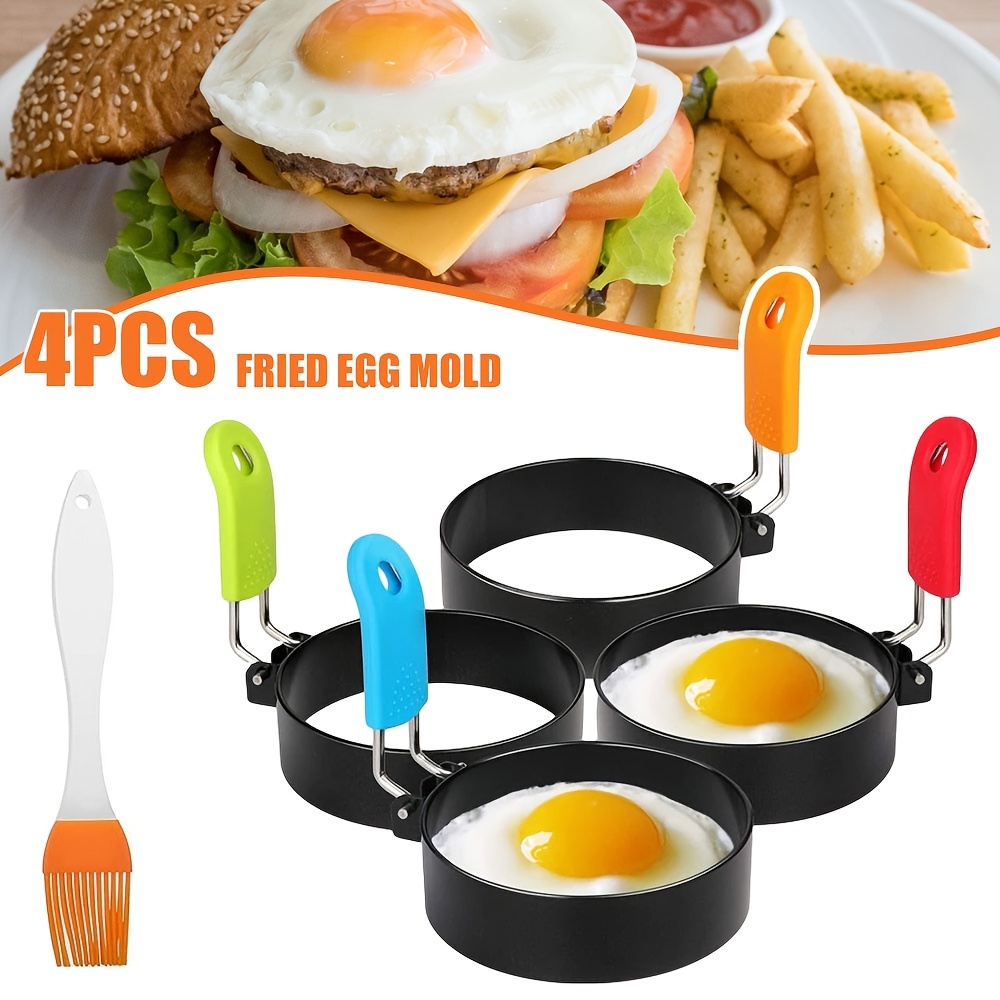 Egg Ring, Round Professional Pancake Mold, Egg Cooker Rings For Cooking,  Stainless Steel Non Stick Round Egg Ring Mold For Fried Egg, Pancakes