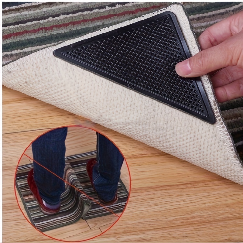 Rug Corner Rubber Holder Adhesive Mat Anti Slip Sticker Carpet Reusable  Strong
