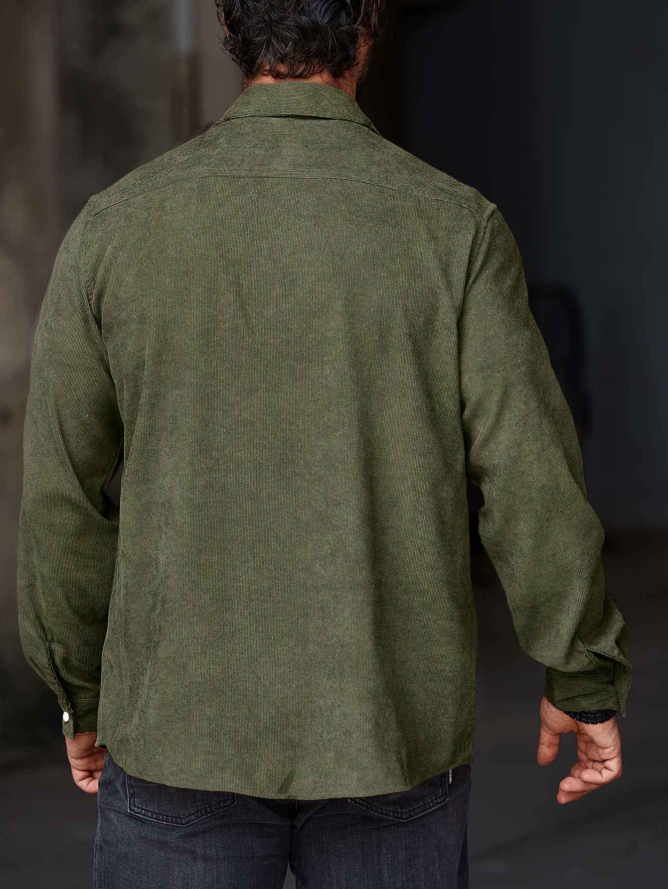 Men's Casual Lapel Shirt Button Up Long Sleeve
