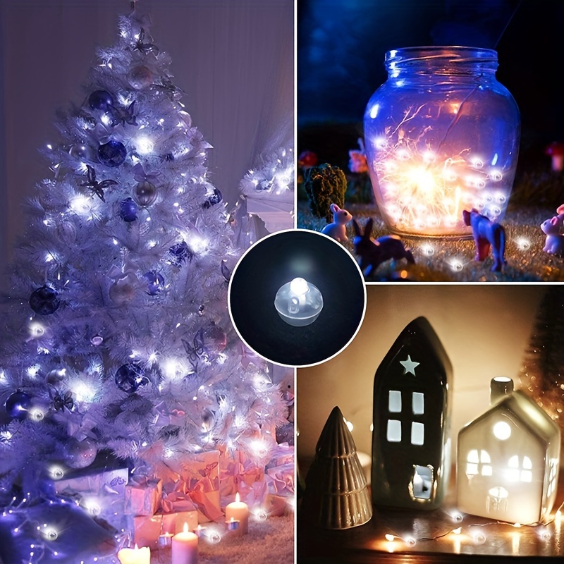 Lot de 50/100 pièces de ballons lumineux ronds à LED, mini lampes flash  blanches, pour lanterne, fête de noël, décoration de la maison - AliExpress