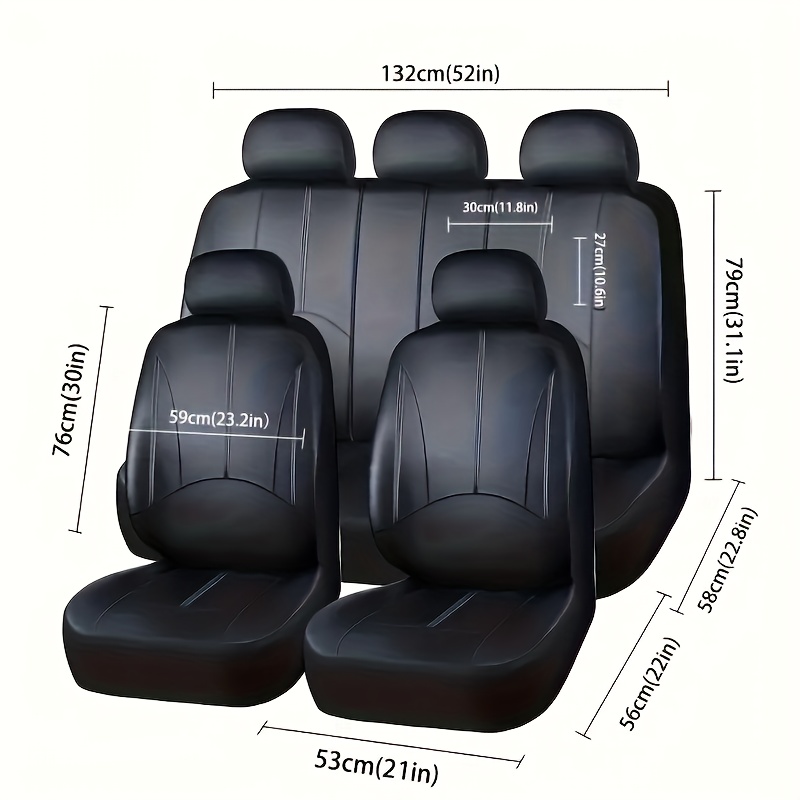 OUTOS - Fundas de piel de lujo para asiento de auto, juego completo de 5  plazas, ajuste universal