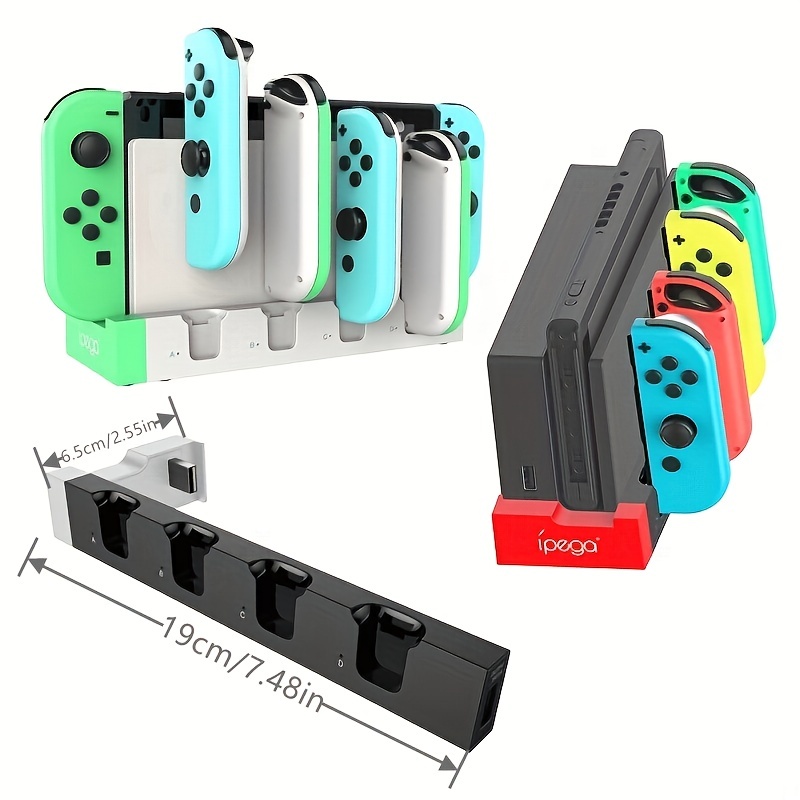 KDD Cargador Mandos para Nintendo Switch/OLED Joy-con, Cargador con 8  Ranuras de Juego, Accesorios con Indicador LED : : Videojuegos