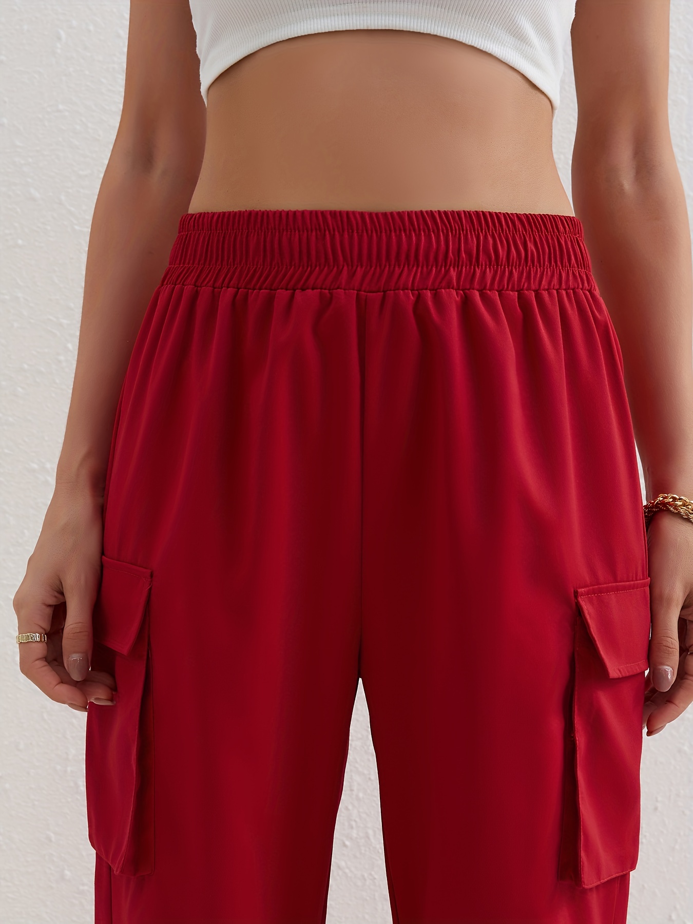 Spandex Pants Forever 21 Burgundy Stretchy Zipper Button Large