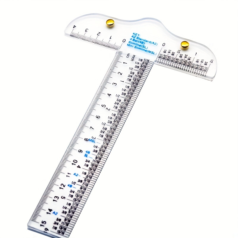  2pcs T Square Ruler 6 Inches Clear Acrylic T-Square