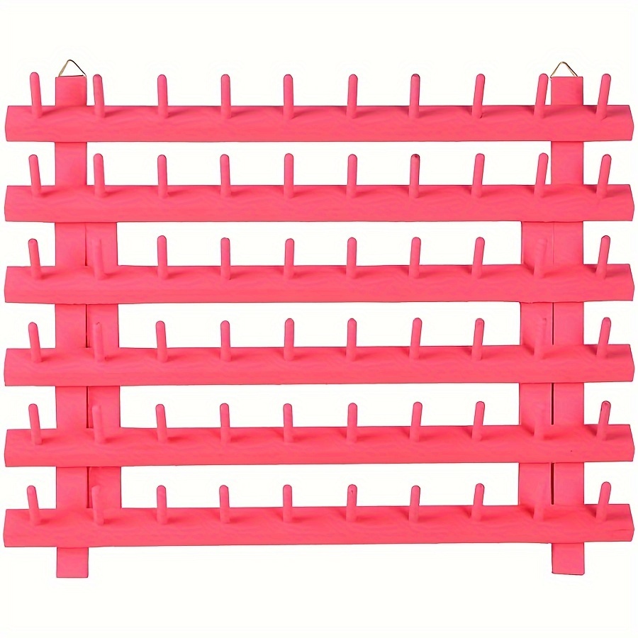1pc 48-Spool Rack de fil à coudre, support de fil à coudre mural, avec  crochets suspendus, support organisateur en bois pour mini couture,  quilting