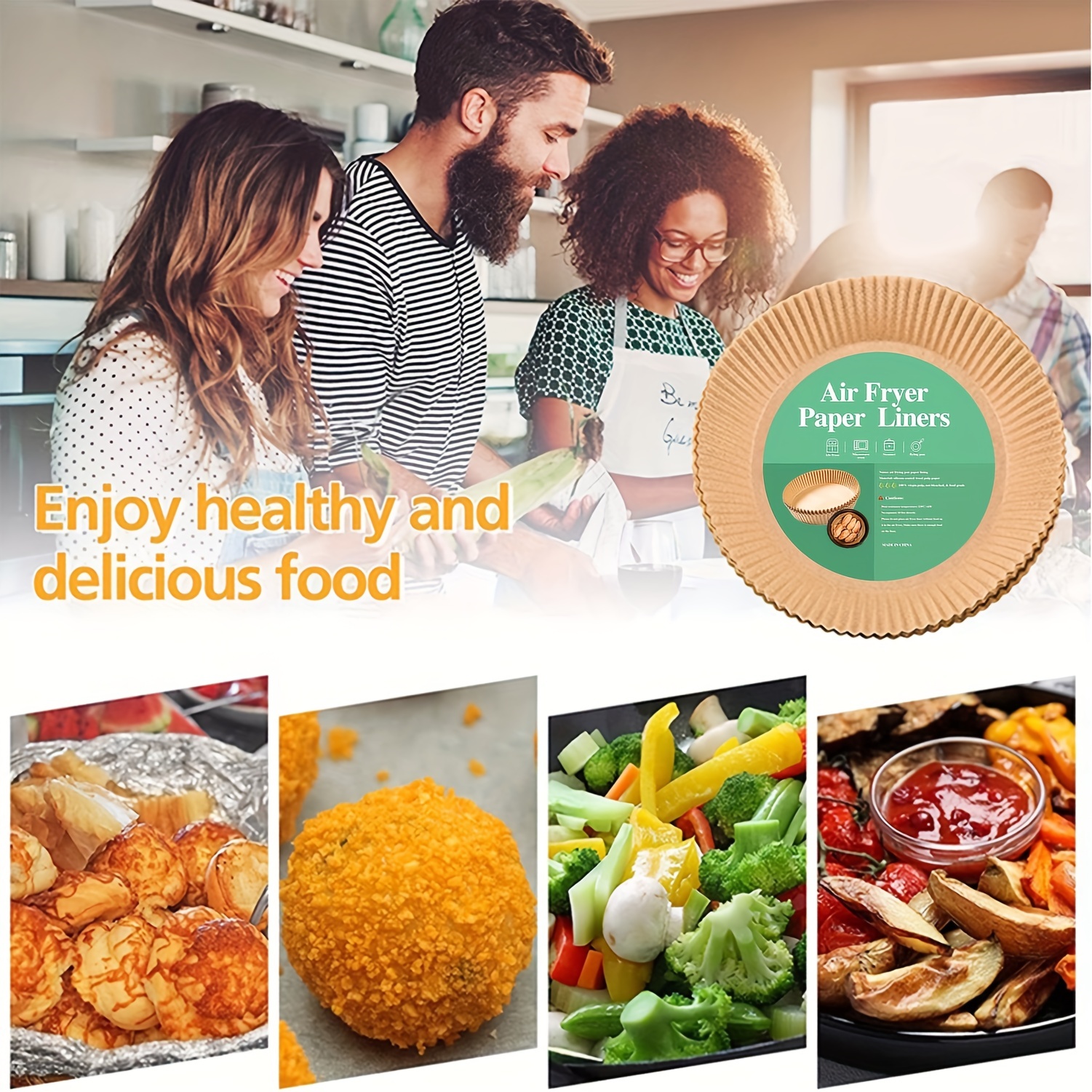 Non-stick Air Fryer Liners For Oil-free Cooking - Disposable Paper