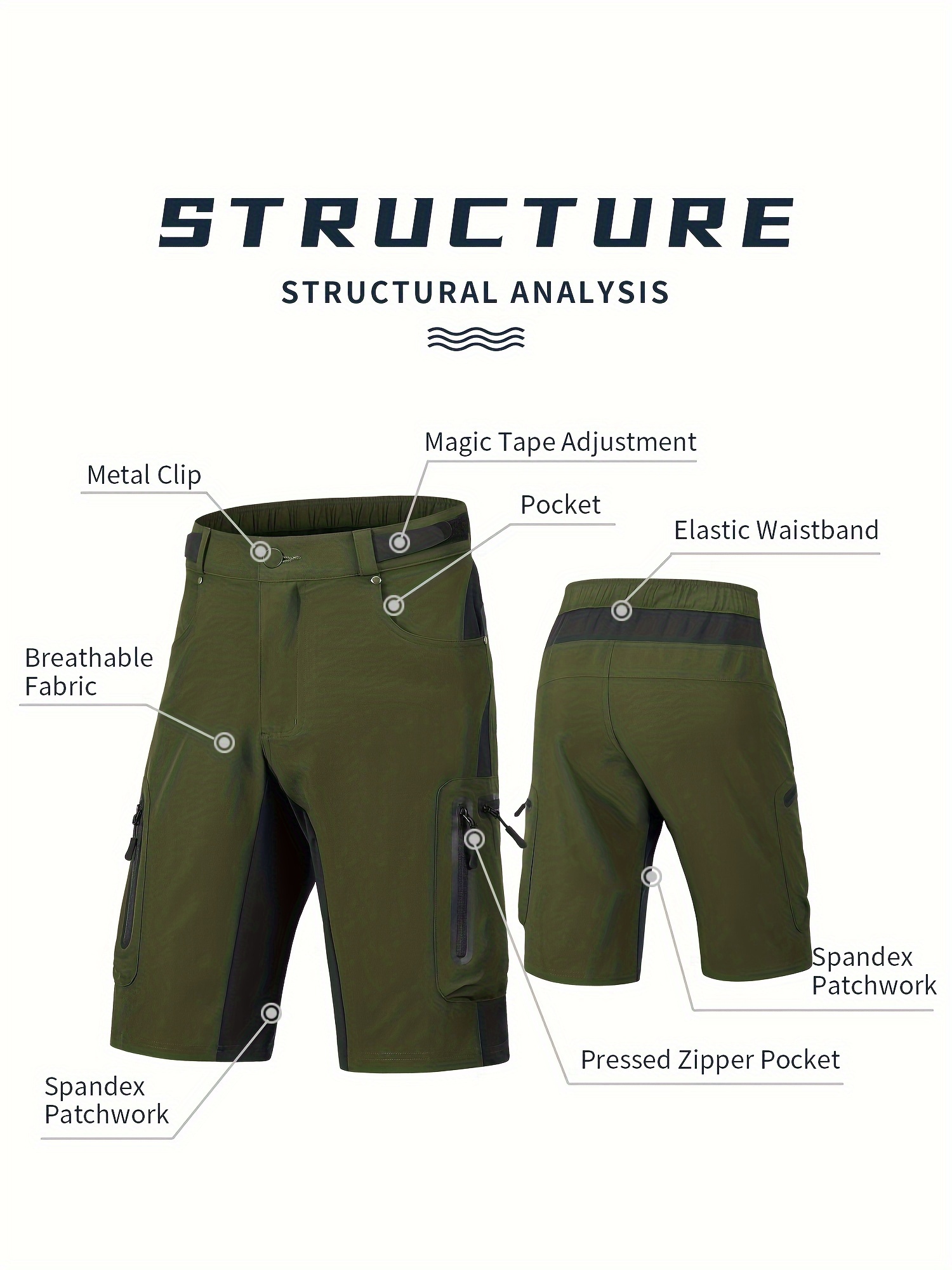 Men's Tactical Shorts Outdoor Cargo Shorts Drawstring Elastic Waist Hiking Fishing  Cargo Shorts