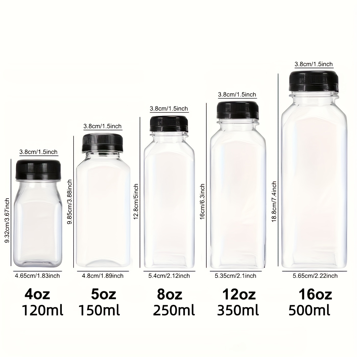 Bottle Transparent, 10Pcs Transparent Water Bottle Plastic Beverage Bottles  250ML (Transparent) 