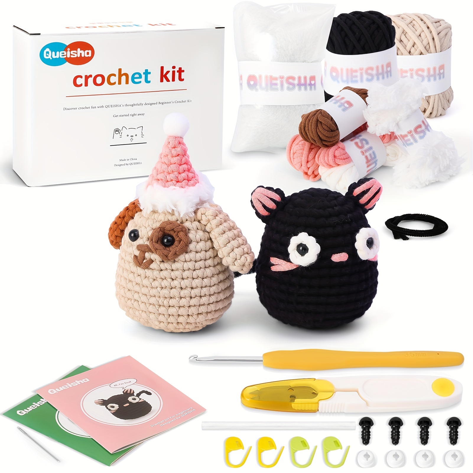 Mewaii Crochet Axolotl Kits For Beginners Crochet Set Animals DIY Knitting  Kit with Pre-Started Tape Yarn