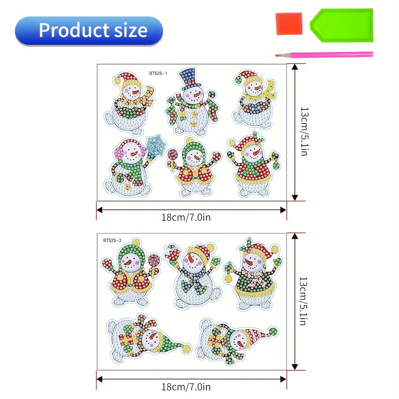 5D Diamond Painting Stickers Kits DIY Christmas Diamond Painting for Kids  and Adult Beginners Crafts