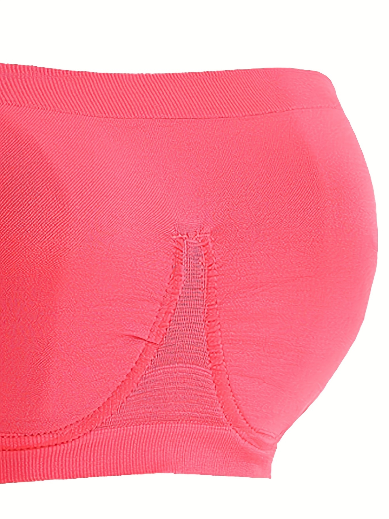 Qcmgmg Strapless Bras for Women Push Up Bandeaus Comfort Seamless T-Shirt  Bra Hot Pink XL 