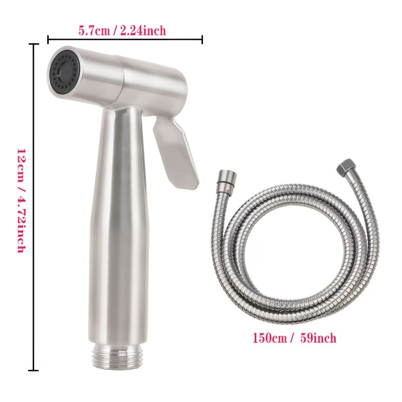 Premium Stainless Steel Bidet Sprayer Set for Toilets - Wall or Toilet  Mount, Baby Cloth Diaper Sprayer, Superior Hoses Kit