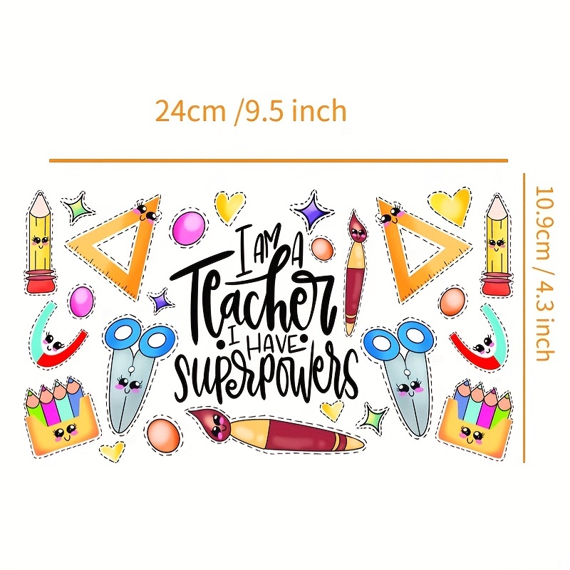 Teacher Superpowers - UV DTF CUP WRAP - 16 OZ – Screen Print Transfers by  BEC