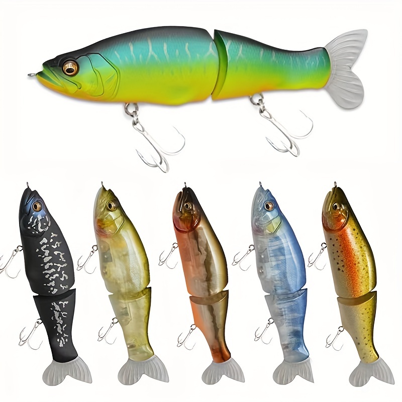 Animated Lures Fishing, Fishing Lures for Bass Trout with Hooks, Slow  Sinking Freshwater Saltwater Bass Fishing