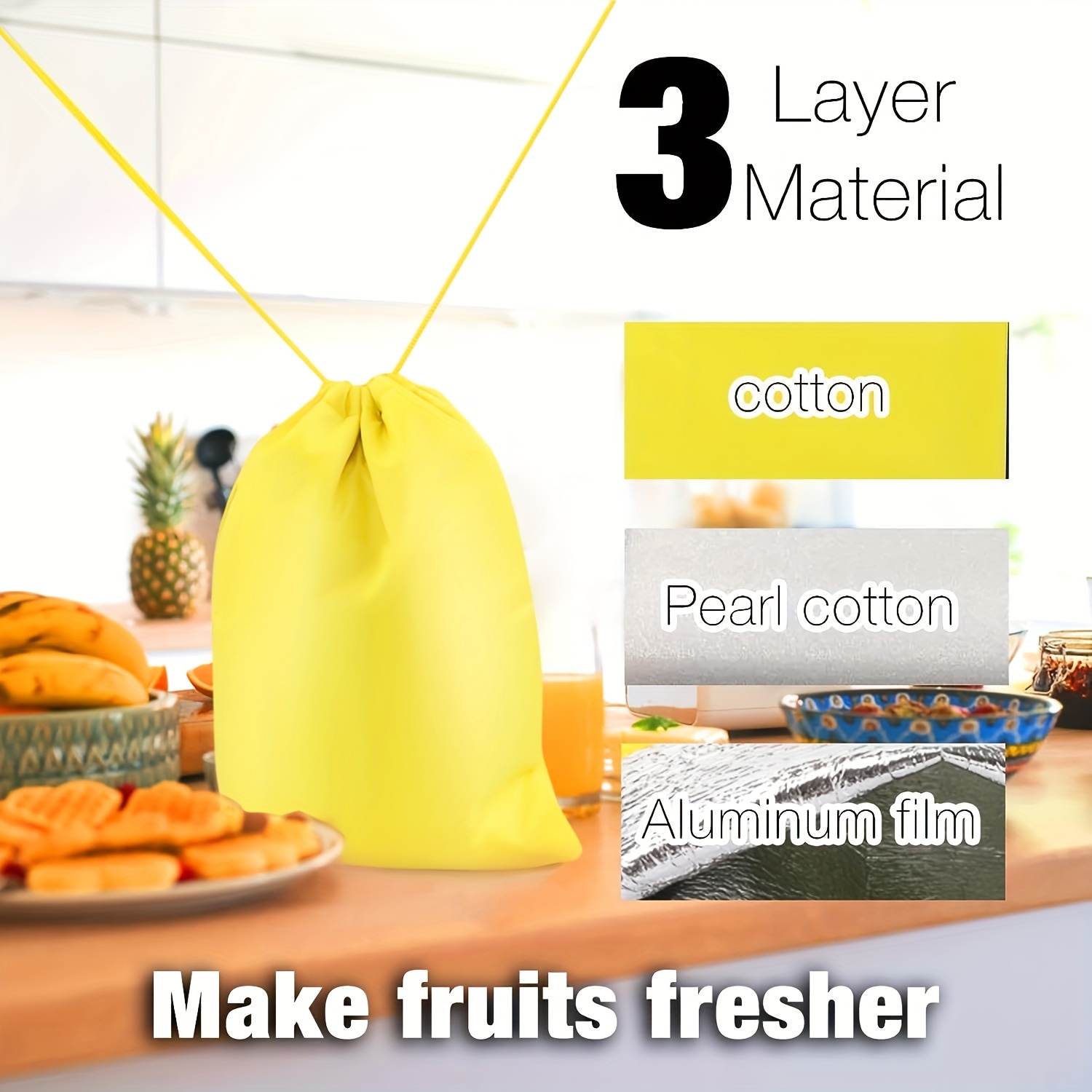 Reusable Cotton Produce Storage Bag For Longer Lasting Produce