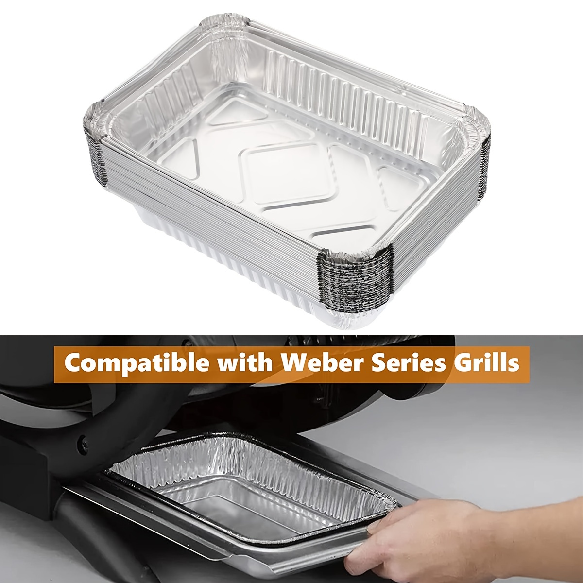 Weber 10-Pack 8.6-in x 6-in W Disposable Aluminum Foil Grill Drip Pan in  the Grill Drip Pans & Cups department at