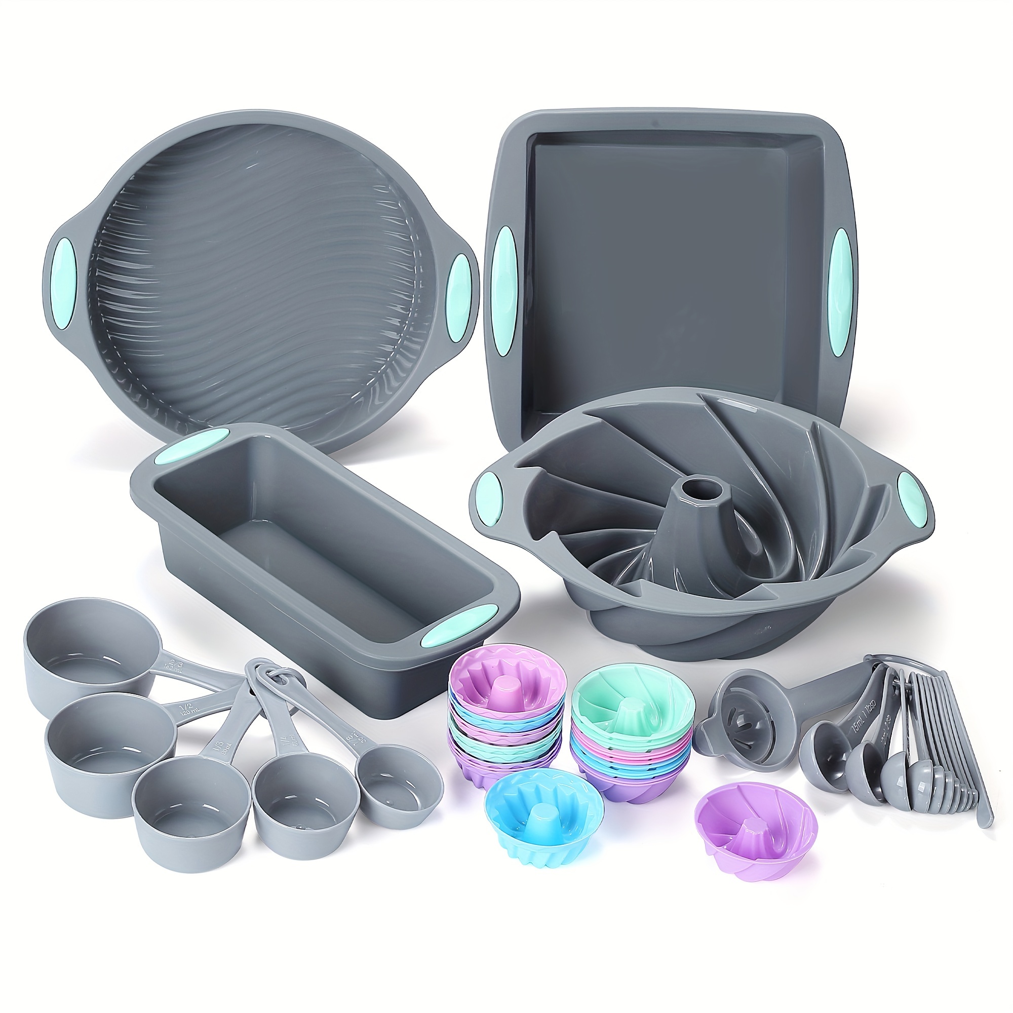  Silicone Bakeware Set, 18-Piece Set including Cupcake Molds, Muffin  Pan, Bread Pan, Cookie Sheet, Bundt Pan, Baking Supplies by Classic  Cuisine: Home & Kitchen