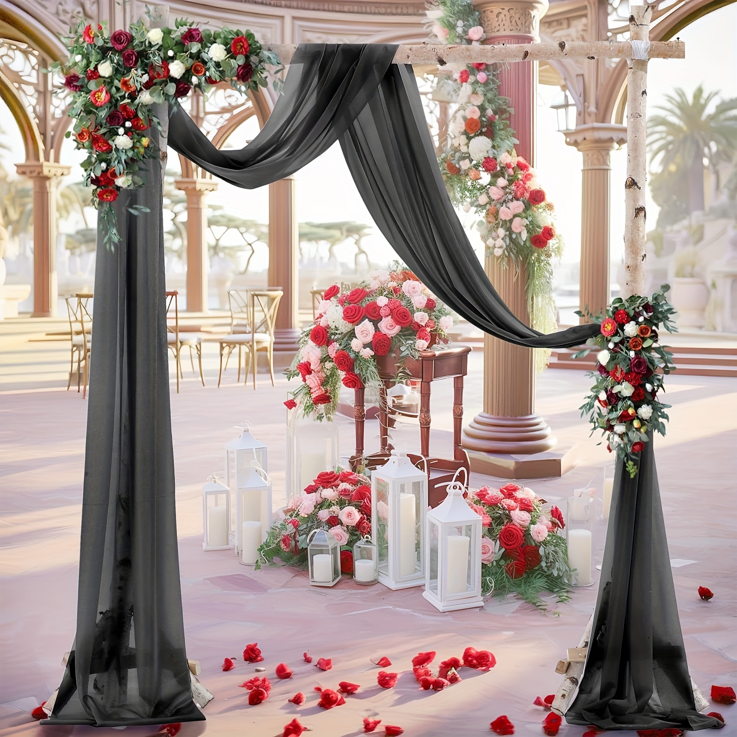 1pc Arco Boda Colorido Tela Cortina Drapery Cortina Fondo - Temu