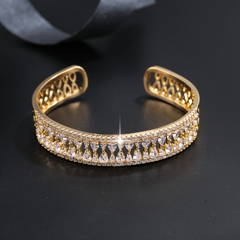 Stylish Double Row Zirconia Bangle