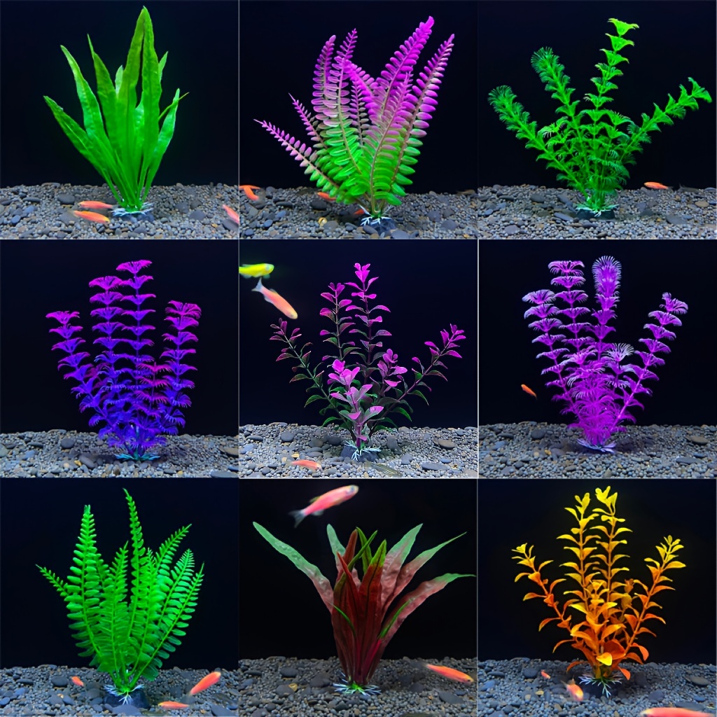 Aquarium Decoration Artificial Aquatic Plastic Plants - Temu