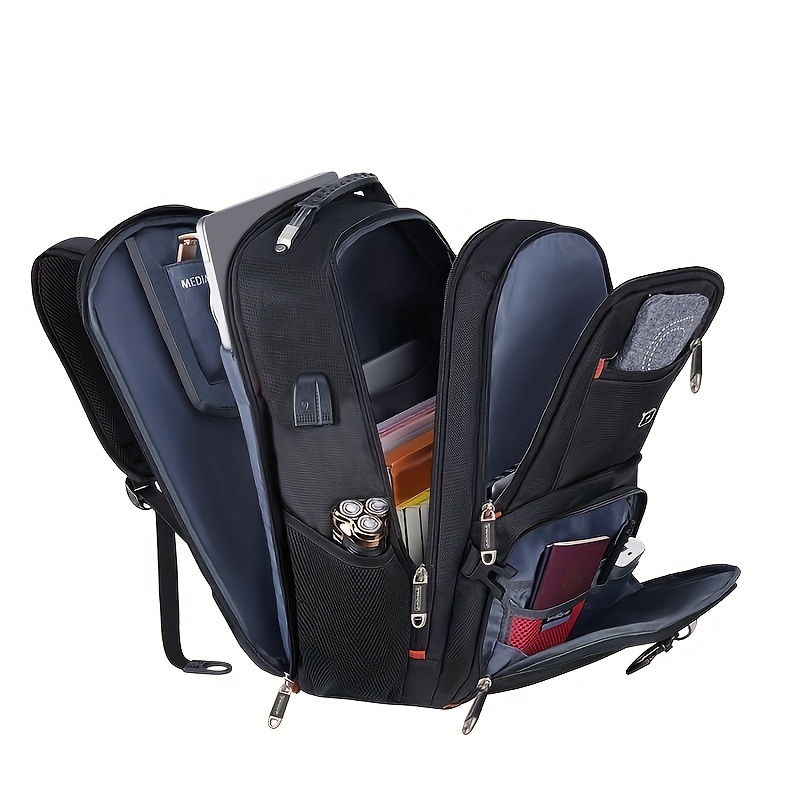 Mochila extra grande para hombres de 50 L, mochila de viaje de 17 pulgadas  con puerto de carga USB, mochila de laptop duradera para grandes empresas