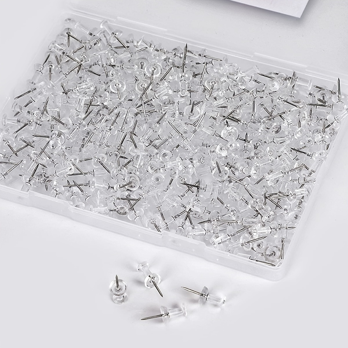100 Count Push Pins Tacks Standard Clear Thumb Tacks Steel - Temu