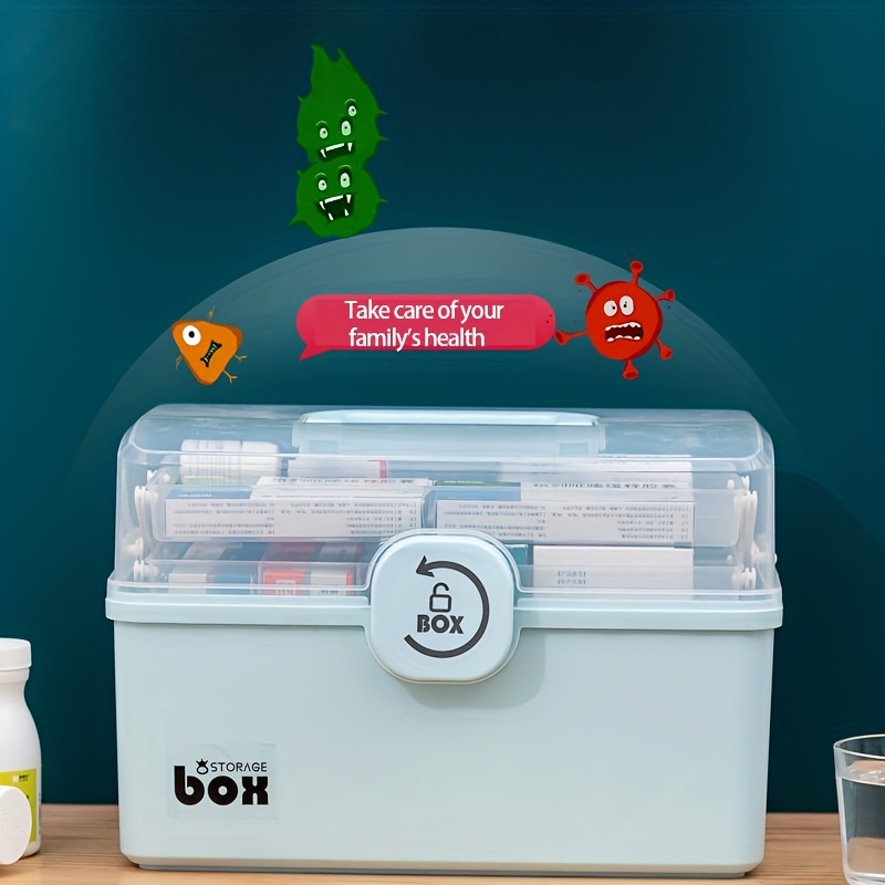 Family Medicine Storage Box, Plastic Pills Box, Household Portable Storage  Box For Sundries, Household Storage Organizer For Bedroom, Bathroom,  Office, Desk - Temu