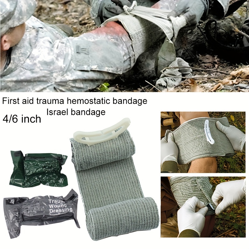 Torniquete de compresión hemostática DE EMERGENCIA traumática, vendaje  israelí, 2 piezas, 4/6 pulgadas, para acampar, senderismo, ayuda del  ejército – Tienda Online