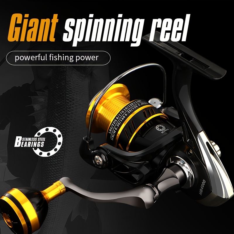 SUNGOOYUE 5.2 : 1 Durable Spinning Fishing Reel, Metal High‑Speed Gear  Ratio Fishing Spinning Reel Accessories(AE2000) : : Sports &  Outdoors
