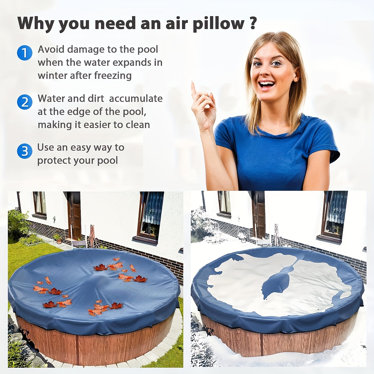 Pool Pillows for Above Ground Pool 4 x 4 Ft Ultra Thick & Cold