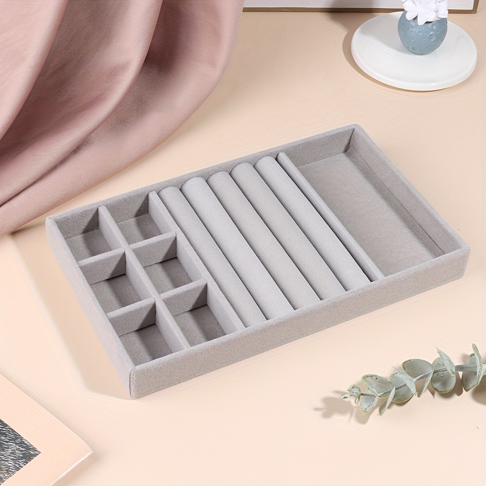 1pc Velvet Jewelry Box Portable Jewelry Ring Storage Container Jewelry Organizer Jewelry Display Tray Jewelry Holder Earring Jewelry Storage Case