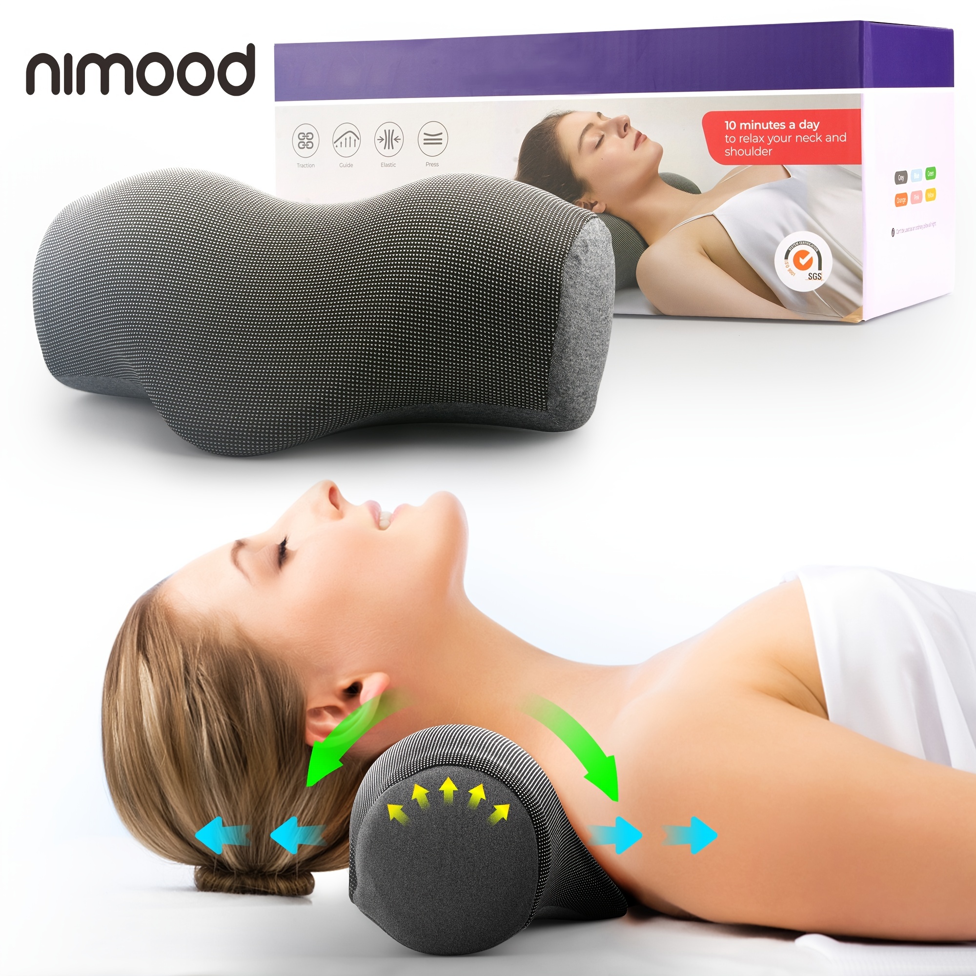 Neck Stretcher with Height adjustable,Neck and Shoulder Relaxer Portable  Cervical Traction Device Neck Posture Corrector Chiropractic Pillow for TMJ