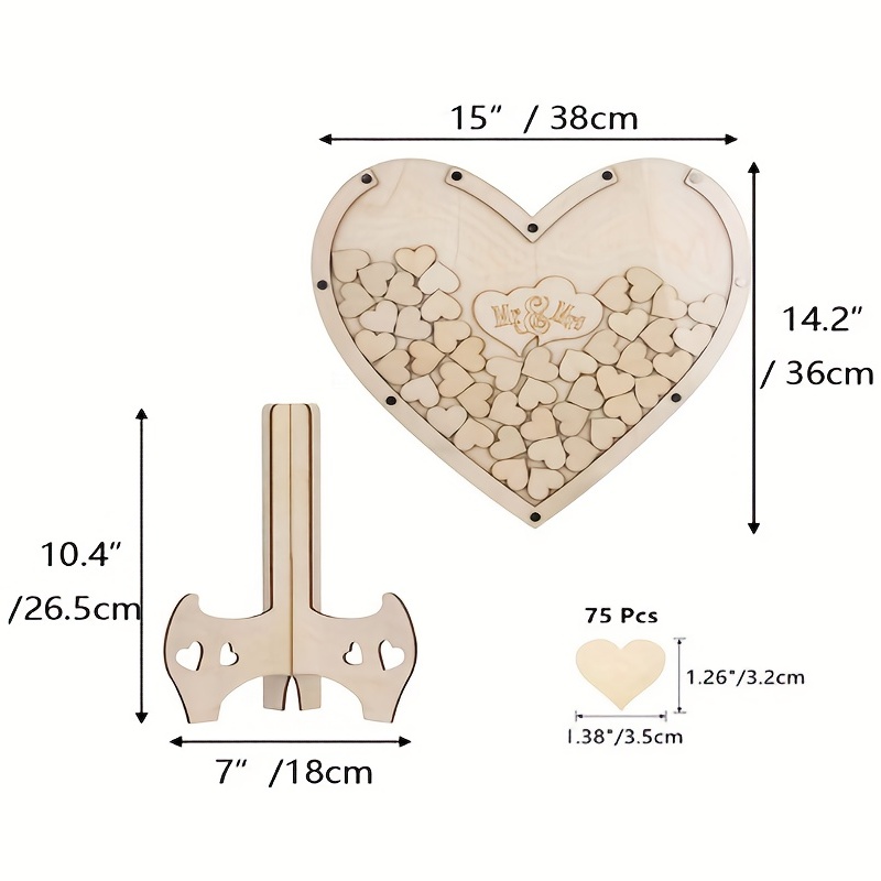 1pc Libro Ospiti Matrimonio Cornice A Forma Cuore In Legno - Temu  Switzerland